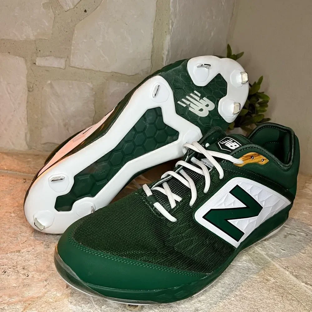New Balance 3000 V4 Metal Baseball Cleats Green/White sz 17